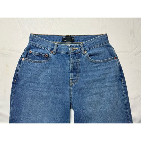 ASOS Design Women's High Rise Relaxed Button Fly Mom Jeans - Size 28x26 - Picture 4 of 7